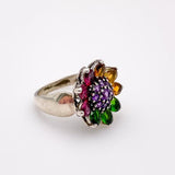 Anillo de Citrino, Amatista, Diopsido y Granate Rodolita - Anillos