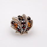 Anillo de Citrino, Granate y Cuarzo Ahumado - Anillos