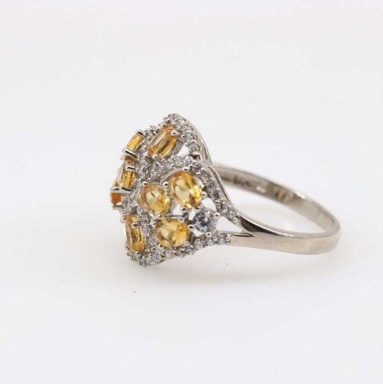 Anillo de Citrino y cubic zirconia - Anillos