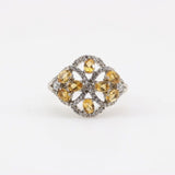 Anillo de Citrino y cubic zirconia - Anillos
