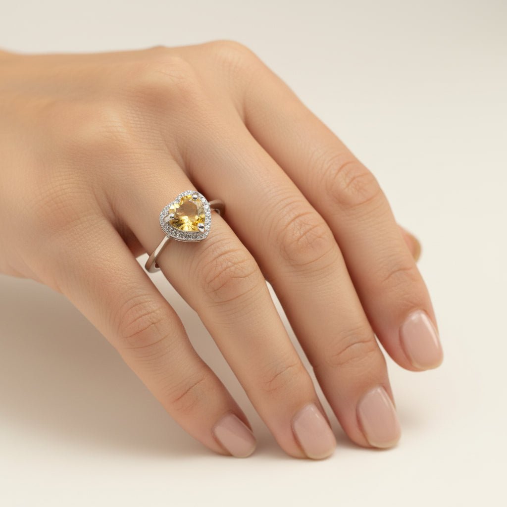 Anillo de Citrino Y Cubic zirconia - Anillos