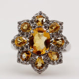 Anillo de Citrino y cubic zirconia - Anillos