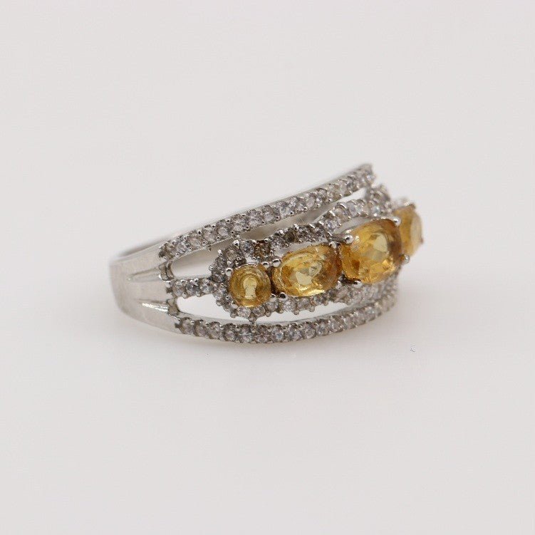 Anillo de Citrino y cubic zirconia - Anillos