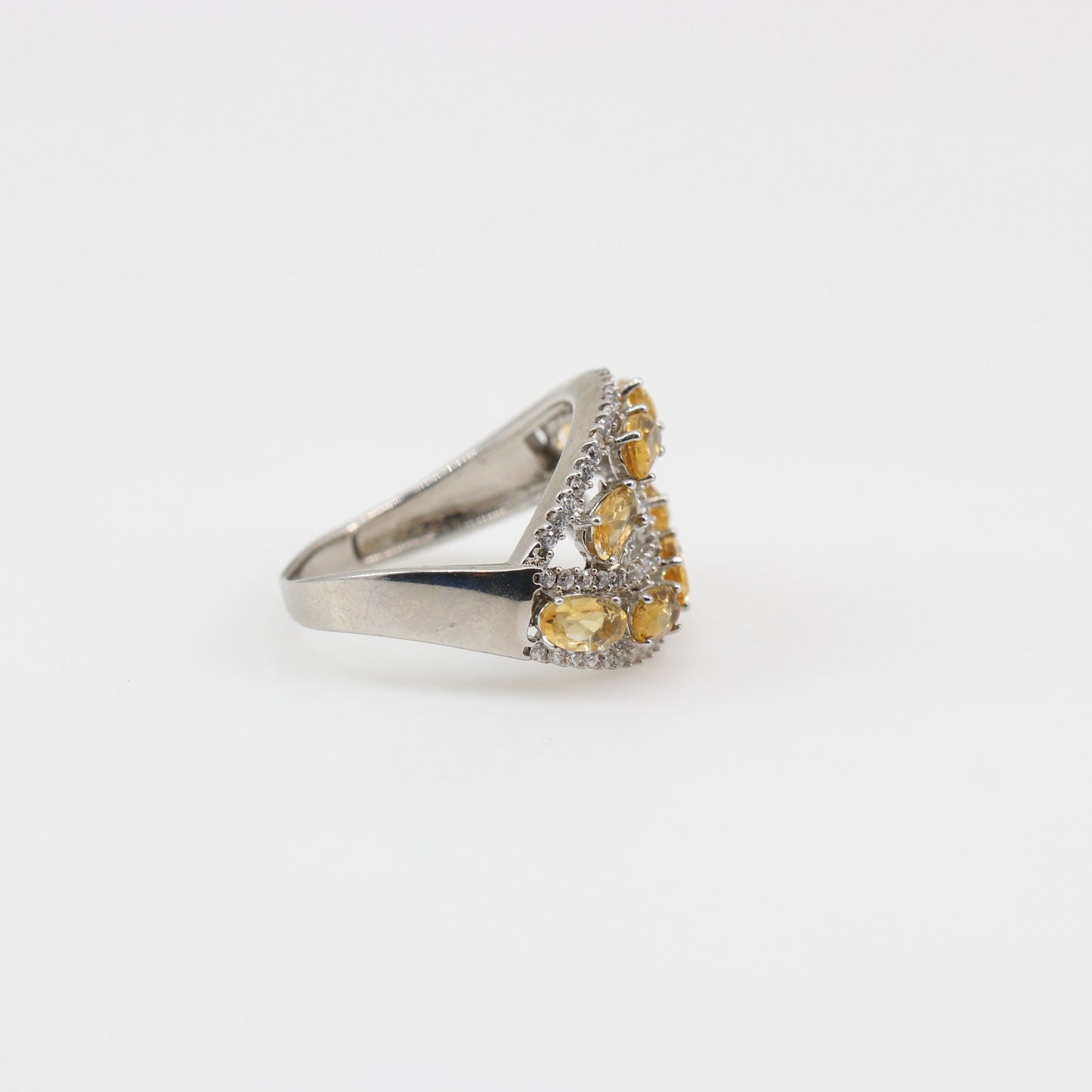 Anillo de Citrino Y Cubic zirconia - Anillos