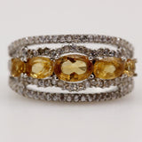 Anillo de Citrino y cubic zirconia - Anillos