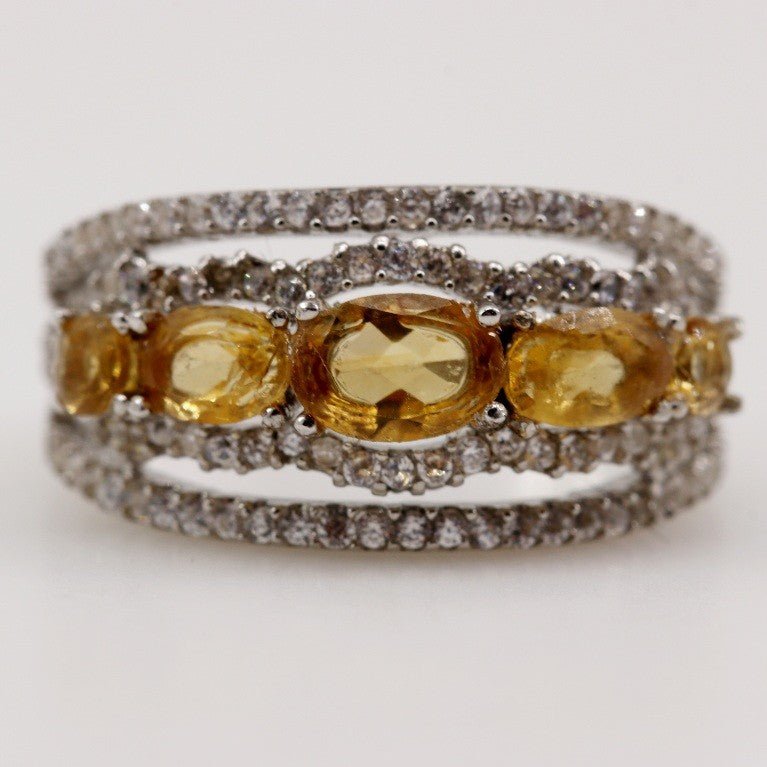 Anillo de Citrino y cubic zirconia - Anillos