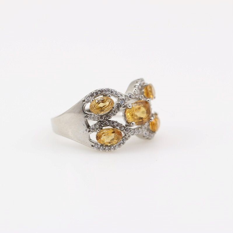 Anillo de Citrino y cubic zirconia - Anillos