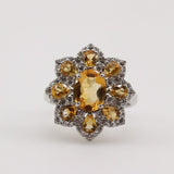 Anillo de Citrino y cubic zirconia - Anillos