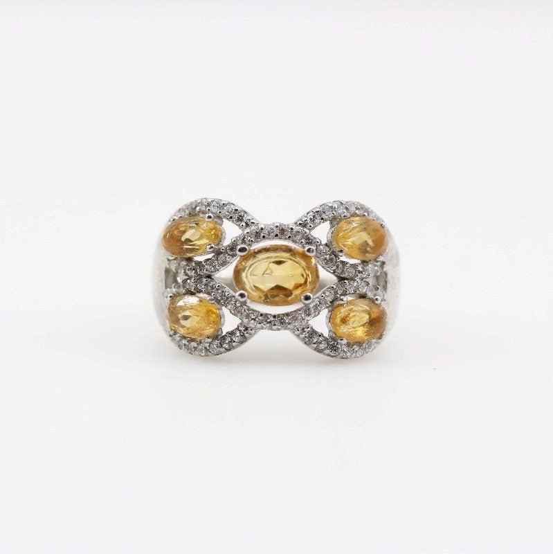 Anillo de Citrino y cubic zirconia - Anillos