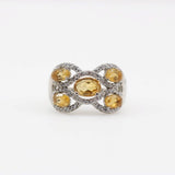 Anillo de Citrino y cubic zirconia - Anillos