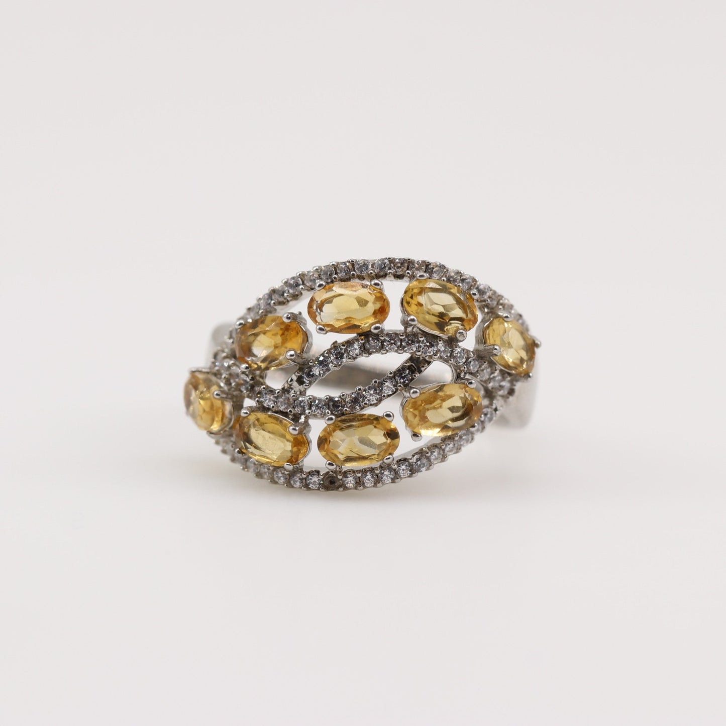 Anillo de Citrino Y Cubic zirconia - Anillos