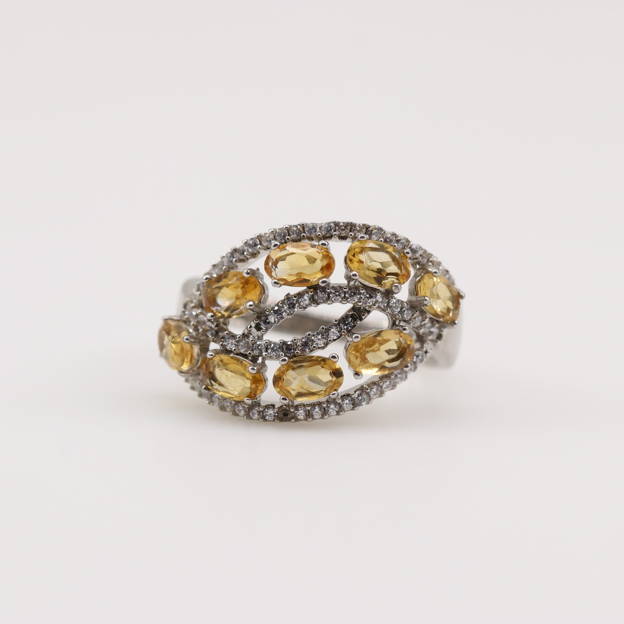 Anillo de Citrino Y Cubic zirconia - Anillos