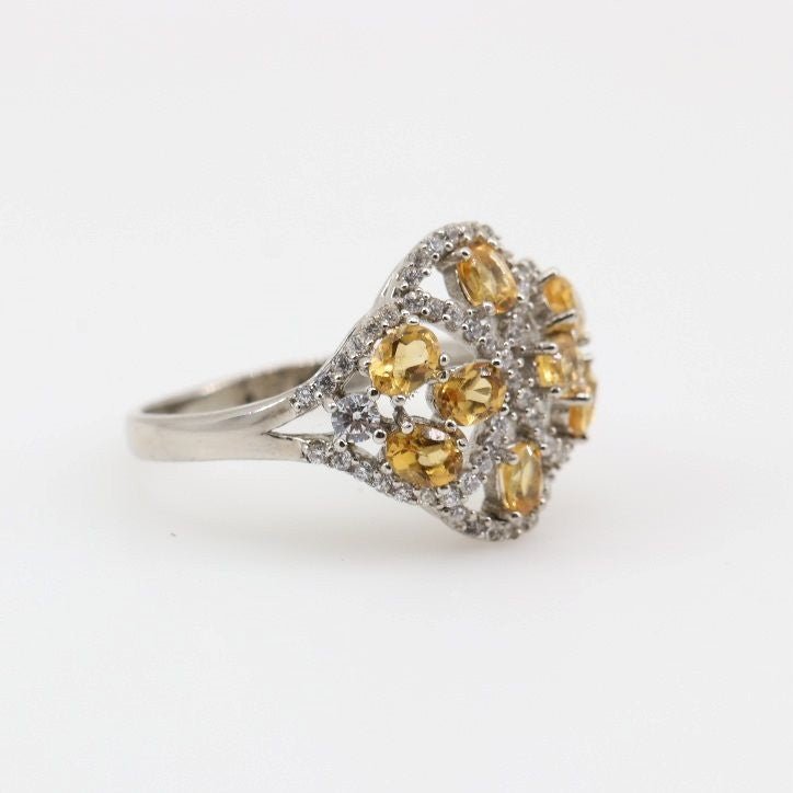 Anillo de Citrino y cubic zirconia - Anillos