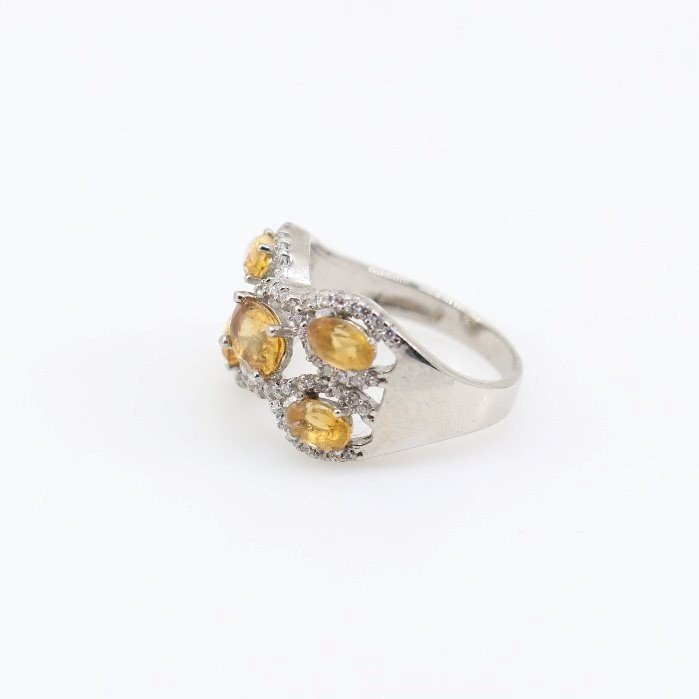 Anillo de Citrino y cubic zirconia - Anillos