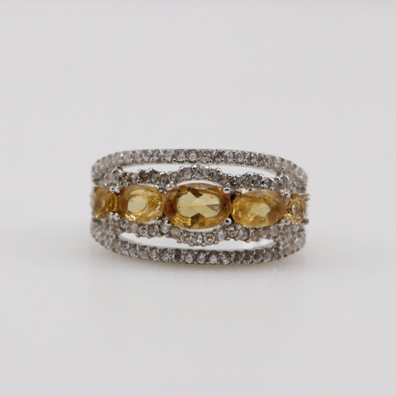 Anillo de Citrino y cubic zirconia - Anillos