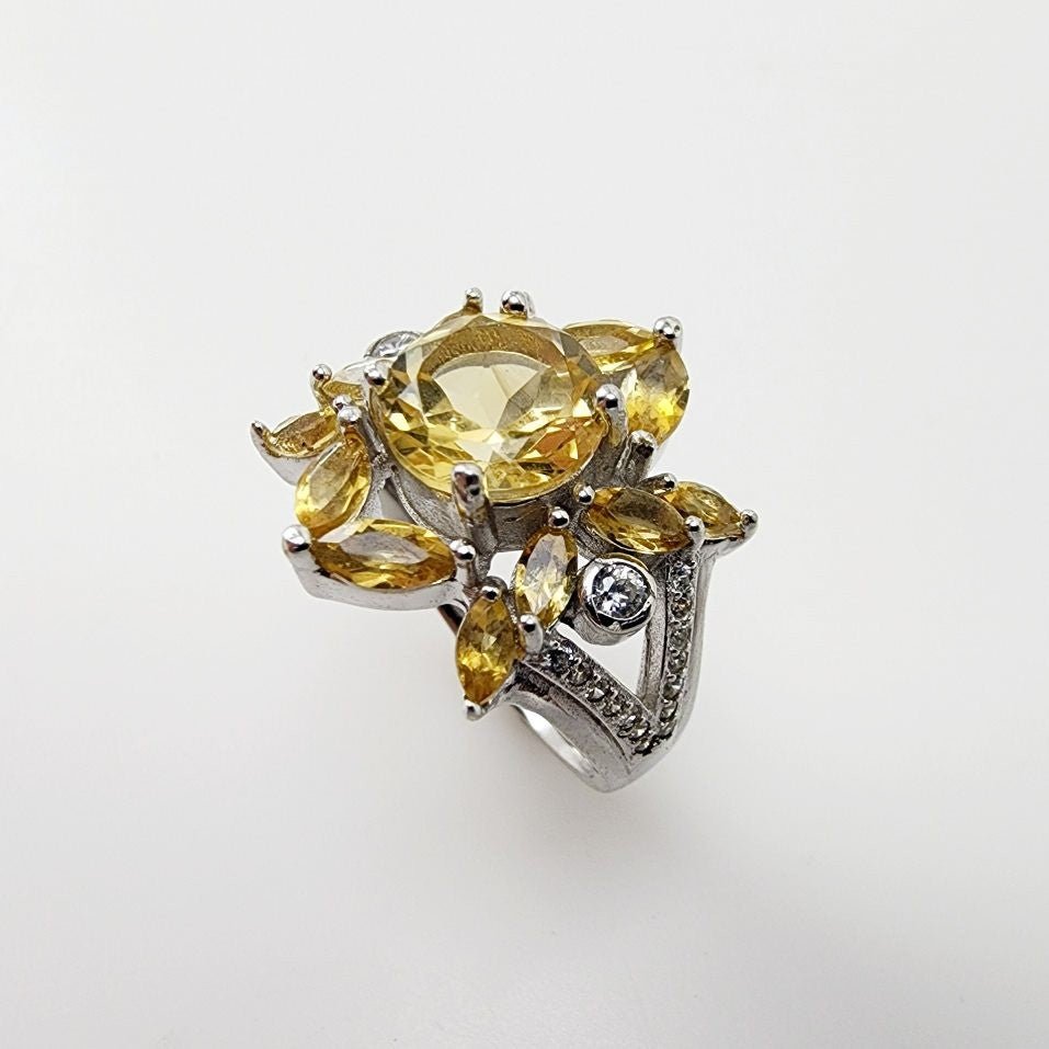 Anillo de Citrino y cubic zirconia - Anillos
