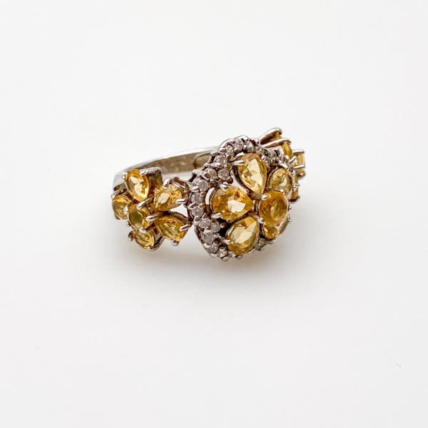 Anillo de Citrino y cubic zirconia - Anillos