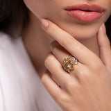 Anillo de Citrino y cubic zirconia - Anillos