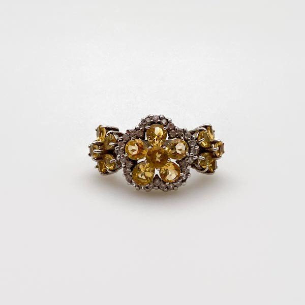 Anillo de Citrino y cubic zirconia - Anillos