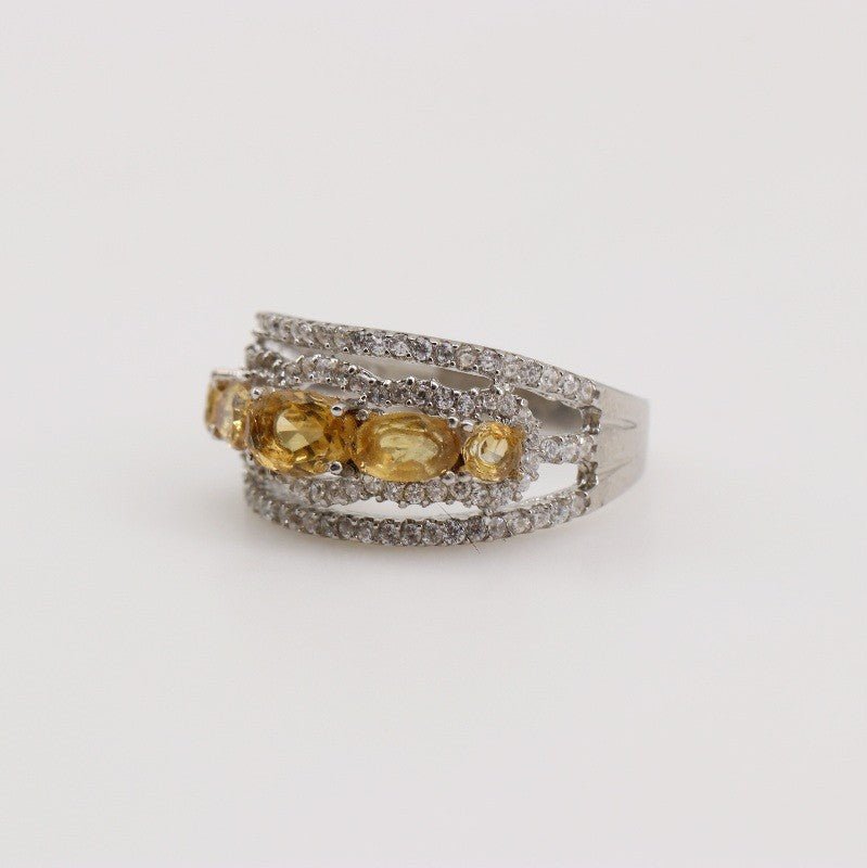Anillo de Citrino y cubic zirconia - Anillos