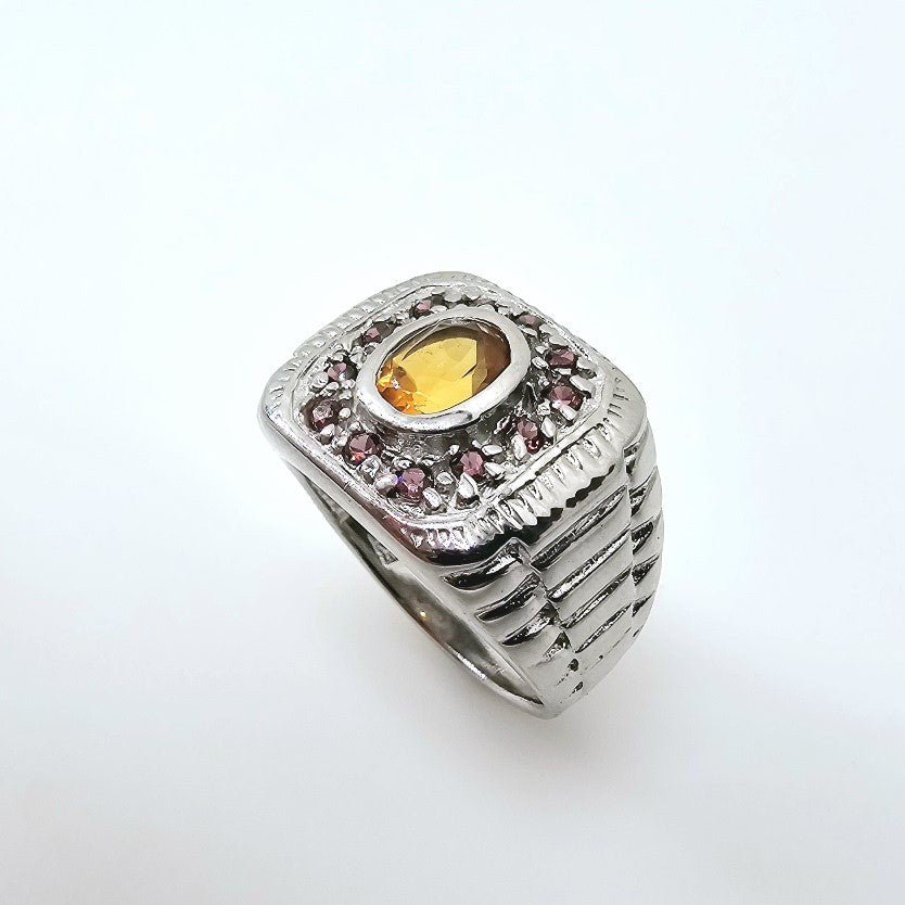 Anillo de Citrino y Granate rodolito - Anillos