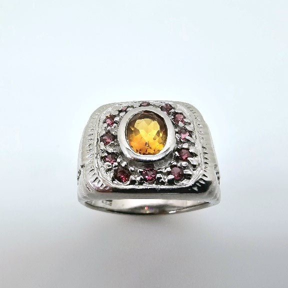 Anillo de Citrino y Granate rodolito - Anillos