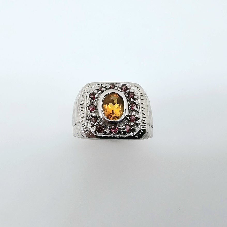 Anillo de Citrino y Granate rodolito - Anillos