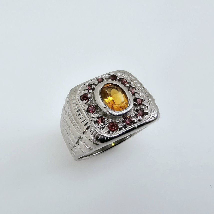 Anillo de Citrino y Granate rodolito - Anillos
