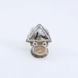 Anillo de Cuarzo con turmalina y Cuarzo Rutilado - Anillos