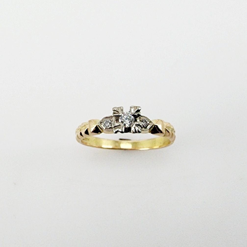 Anillo de Diamante en oro 18 y oro blanco - Anillos