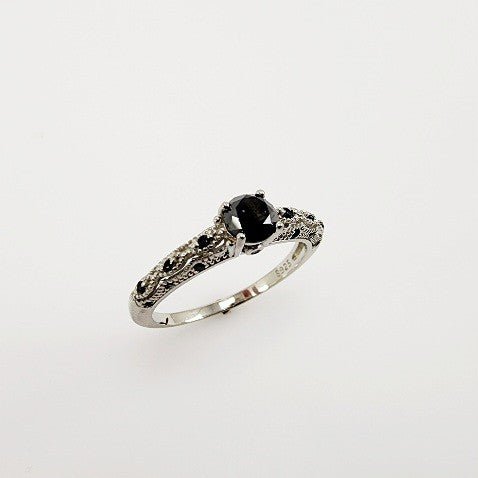 Anillo de Diamante negro y espinela negra - Anillos
