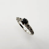 Anillo de Diamante negro y espinela negra - Anillos