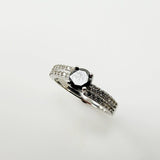Anillo de Diamante negro y zafiro blanco - Anillos
