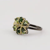 Anillo de Diópsido, peridoto y cubic zirconia - Anillos