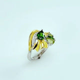 Anillo de Diópsido, peridoto y cubic zirconia - Anillos