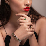 Anillo de diopsido, turmalina rosa y cubic zirconia - Anillos