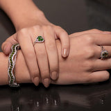 Anillo de diopsido, turmalina rosa y cubic zirconia - Anillos