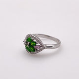 Anillo de diopsido, turmalina rosa y cubic zirconia - Anillos