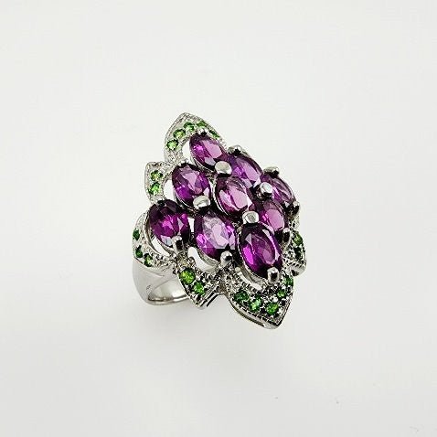 Anillo de Diopsido y Granate Rodolito - Anillos