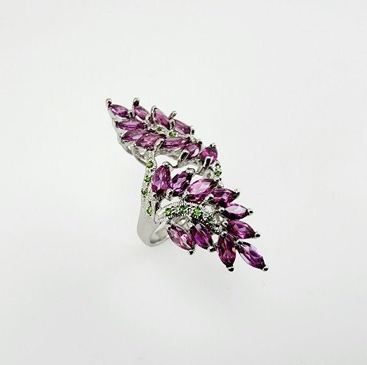 Anillo de Diopsido y Granate Rodolito - Anillos