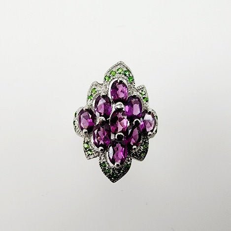 Anillo de Diopsido y Granate Rodolito - Anillos
