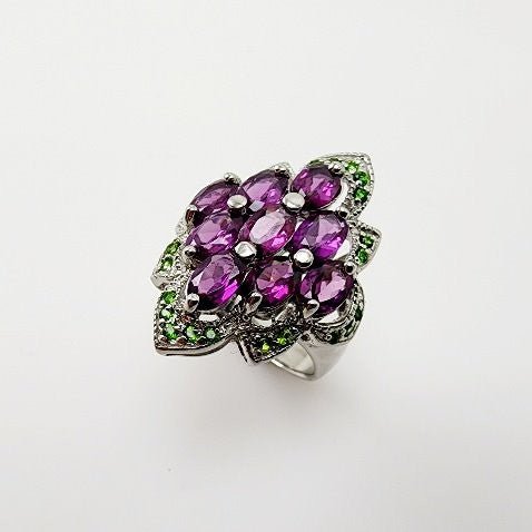 Anillo de Diopsido y Granate Rodolito - Anillos