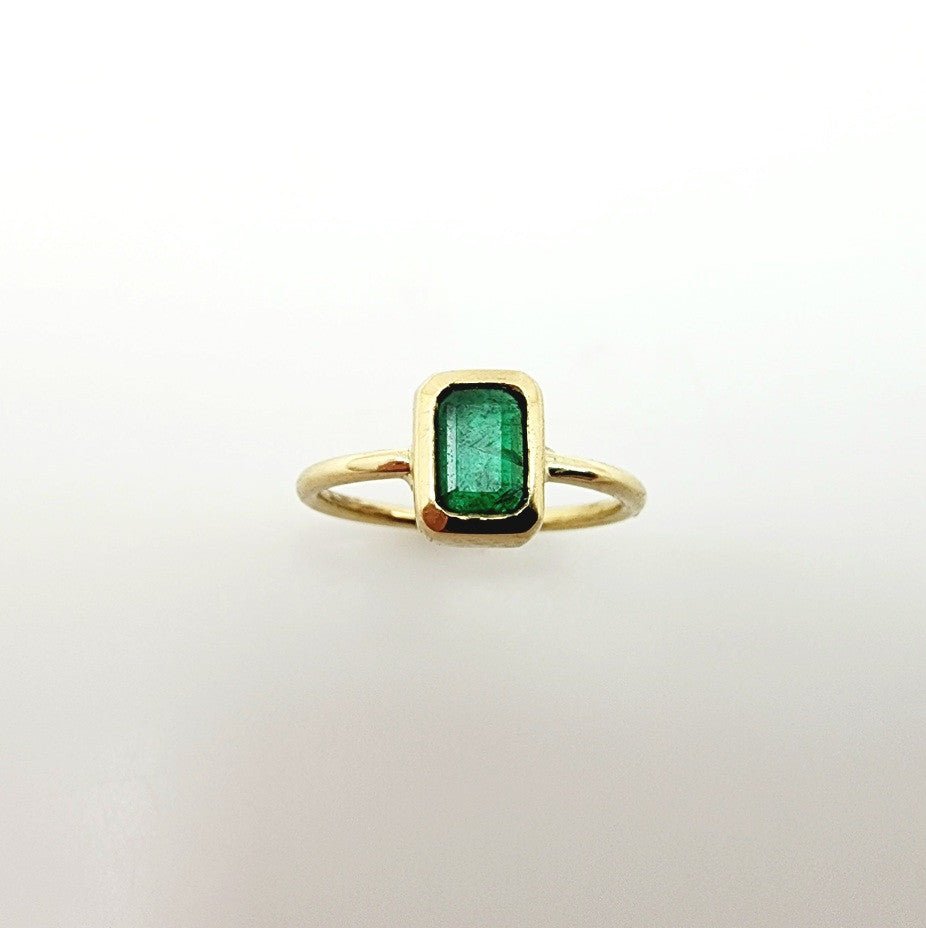 Anillo de Esmeralda en oro 14 k - Anillos