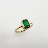 Anillo de Esmeralda en oro 14 k - Anillos