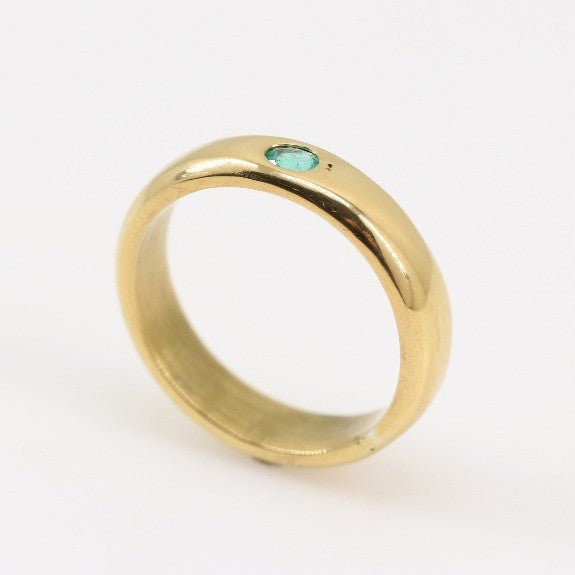 Anillo de Esmeralda en plata 950 con baño oro 24 k - Anillos
