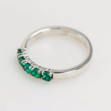 Anillo de Esmeralda Natural Facetada Talla 18 en Plata 950 | Rocas & Cristales - Joyería de autor
