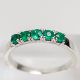 Anillo de Esmeralda Natural Facetada Talla 18 en Plata 950 | Rocas & Cristales - Joyería de autor