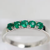 Anillo de Esmeralda Natural Facetada Talla 18 en Plata 950 | Rocas & Cristales - Joyería de autor
