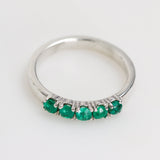 Anillo de Esmeralda Natural Facetada Talla 18 en Plata 950 | Rocas & Cristales - Joyería de autor