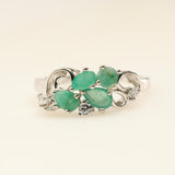 Anillo de esmeralda y cubic zirconia - Anillos
